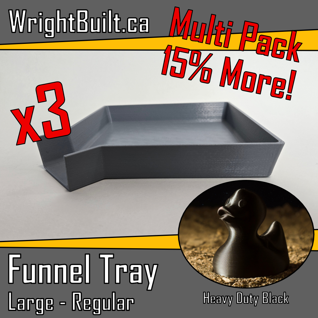 Funnel Tray - Large & Regular - Heavy Duty Black Plastic - Sorting & Organizing Tool - 3 Pack